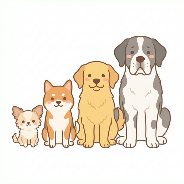 犬のサイズ比較イラスト